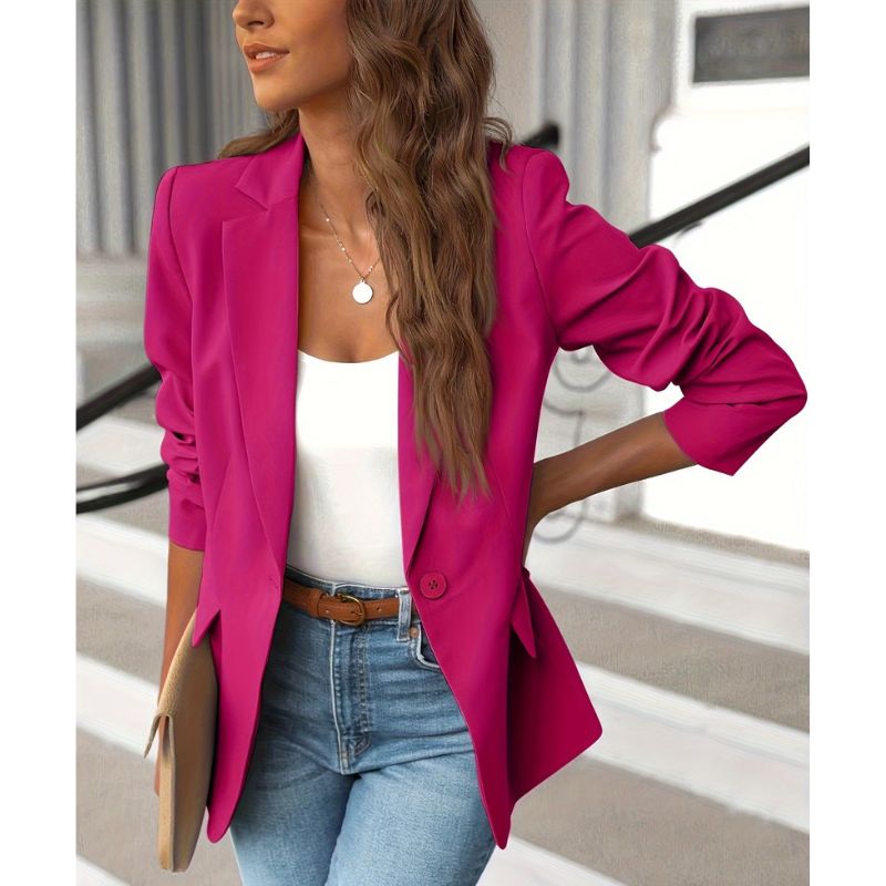 Open Front Blazer with Pockets