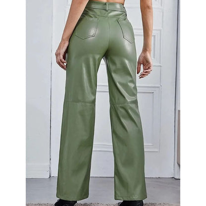 High-Waist Leather Pants