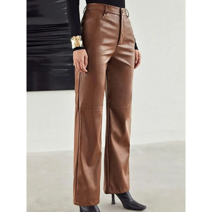 High-Waist Leather Pants