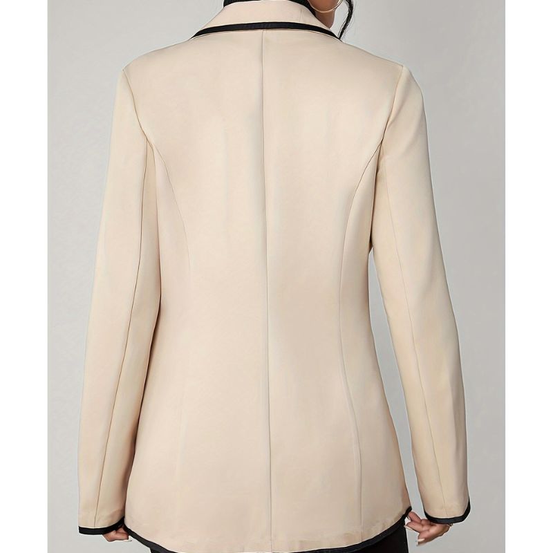 Contrast Trim Button Front Blazer