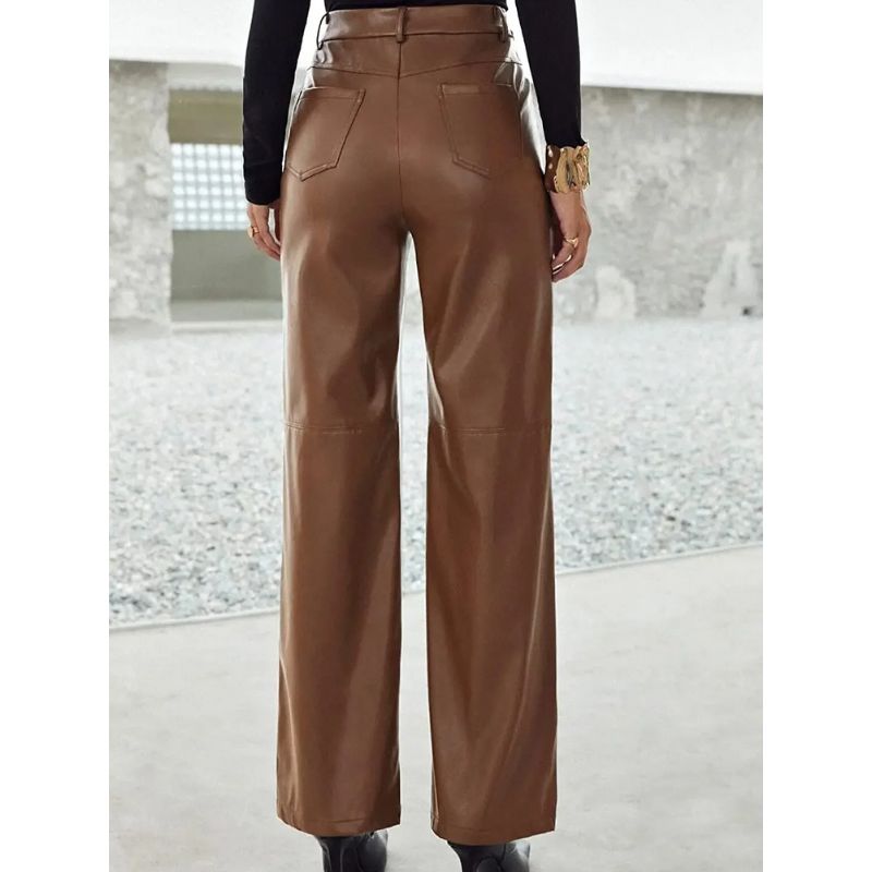 High-Waist Leather Pants