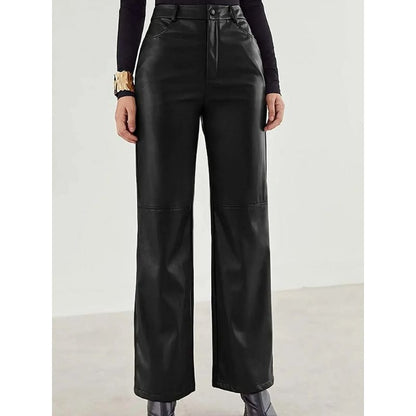 High-Waist Leather Pants