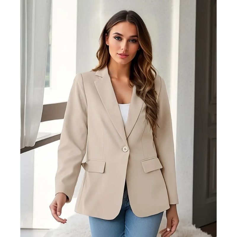 Open Front Blazer with Pockets