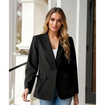 Open Front Blazer with Pockets